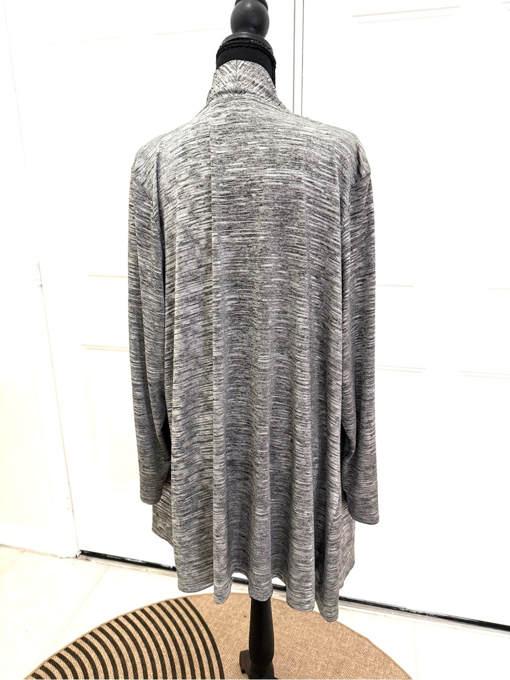 Calvin Klein Heather Gray Draped Open-Front Cardigan - Picture 6 of 6